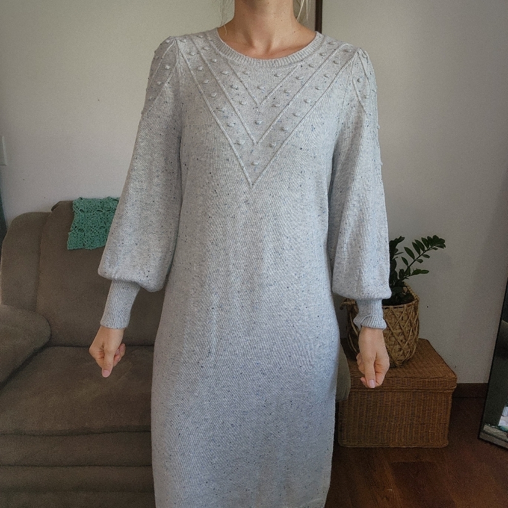 Talbots Confetti Embroidered Knit Midi Dress Size Large